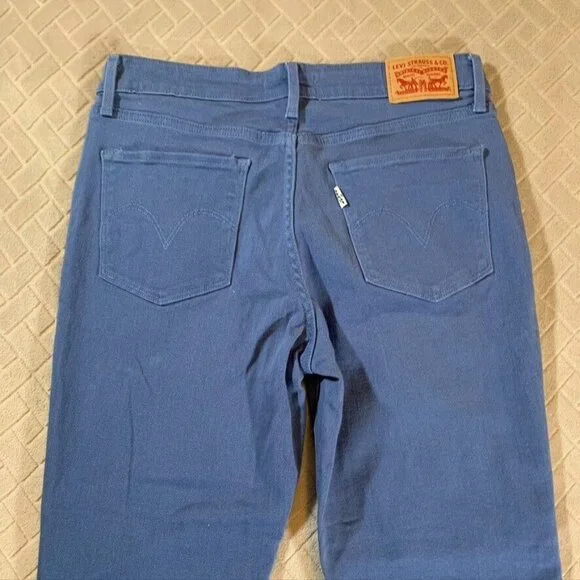 Levis Womens 29 Denim Jeans Blue Skinny Ankle Cuffed Mid Rise White Tab Stretch - Picture 10 of 10